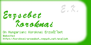 erzsebet koroknai business card